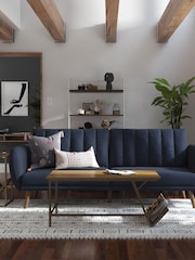 Novogratz Blue Brittany Linen Sofa Bed - Image 1 of 4