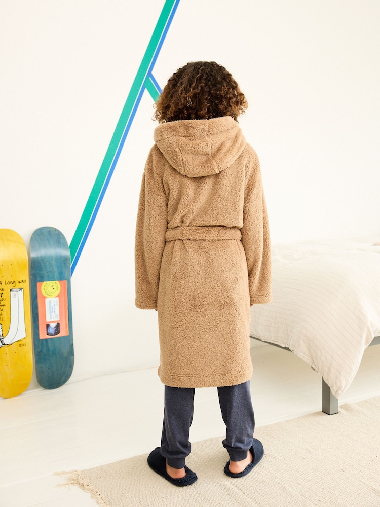 Neutral/Grey Camouflage Fleece Dressing Gown (3-16yrs) - Image 2 of 5
