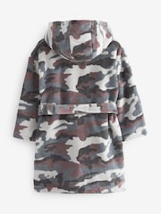Neutral/Grey Camouflage Fleece Dressing Gown (3-16yrs) - Image 4 of 5