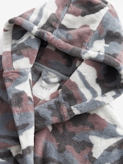 Neutral/Grey Camouflage Fleece Dressing Gown (3-16yrs) - Image 5 of 5