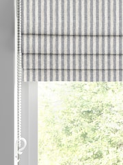 Emily Bond Indigo Blue Oscar Stripe Made to Measure Roman Blinds - Image 2 of 6