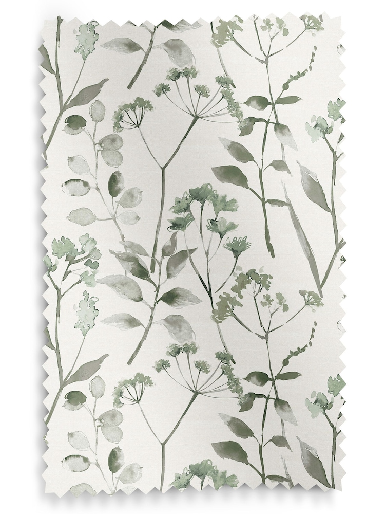 Sage Green Isla Floral Made To Measure 100% Cotton Roman Blinds - Image 2 of 3