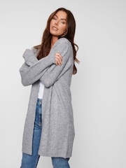 Threadbare Grey Curve Ladies Rozanna Cable Detail Cardigan - Image 3 of 5