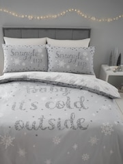 Catherine Lansfield Grey Baby It's Cold Outside Christmas Duvet Cover Set - Image 1 of 4