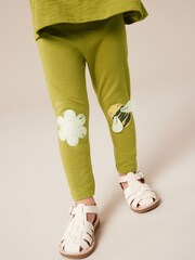 Green Bee Embellished Leggings (3mths-7yrs) - Image 1 of 7