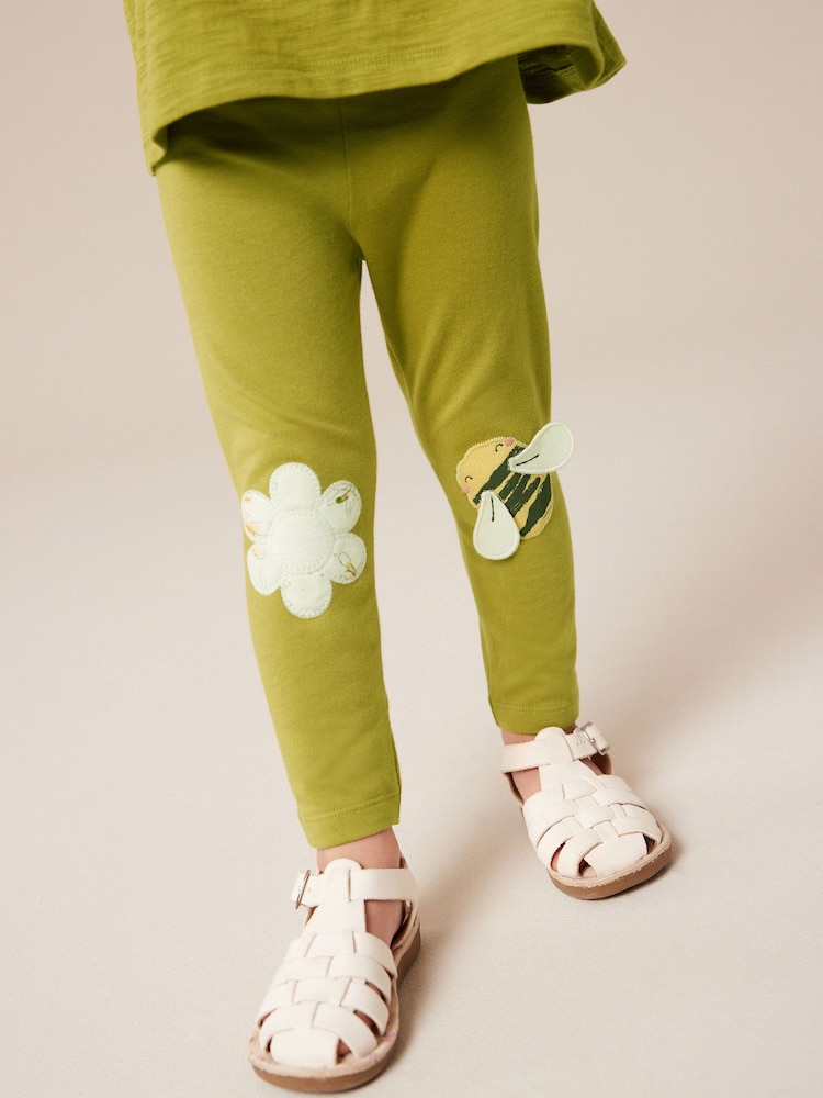 Green Bee Embellished Leggings (3mths-7yrs) - Image 1 of 7