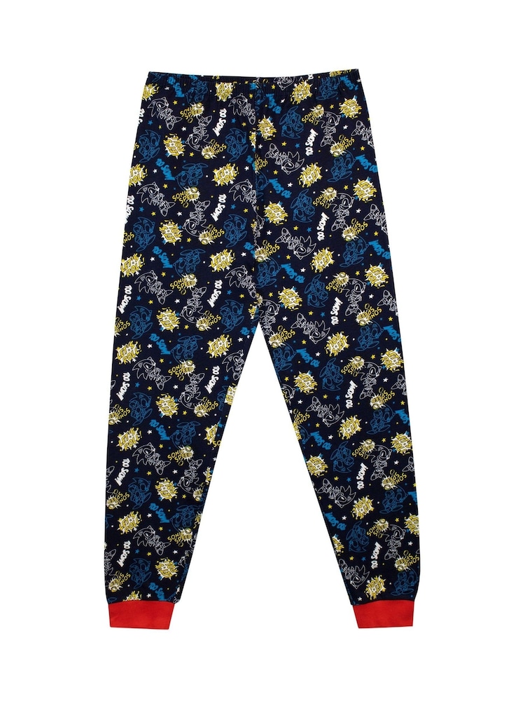 Character Blue Sonic Sonic The Hedgehog 100% Cotton Pyjamas - Image 3 of 6