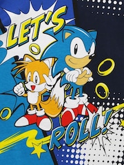 Character Blue Sonic Sonic The Hedgehog 100% Cotton Pyjamas - Image 4 of 6