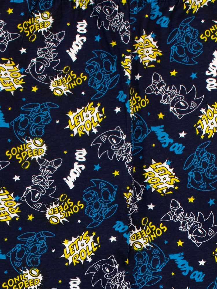 Character Blue Sonic Sonic The Hedgehog 100% Cotton Pyjamas - Image 5 of 6
