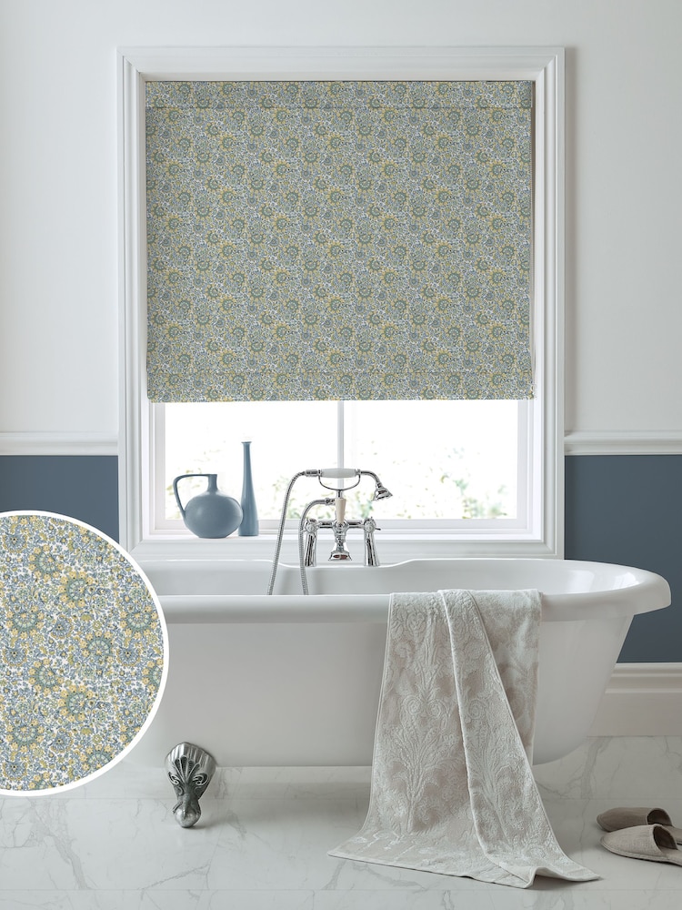 Laura Ashley Newport Blue Painswick Paisley Made to Measure 100% Cotton Roman Blinds - Image 1 of 6