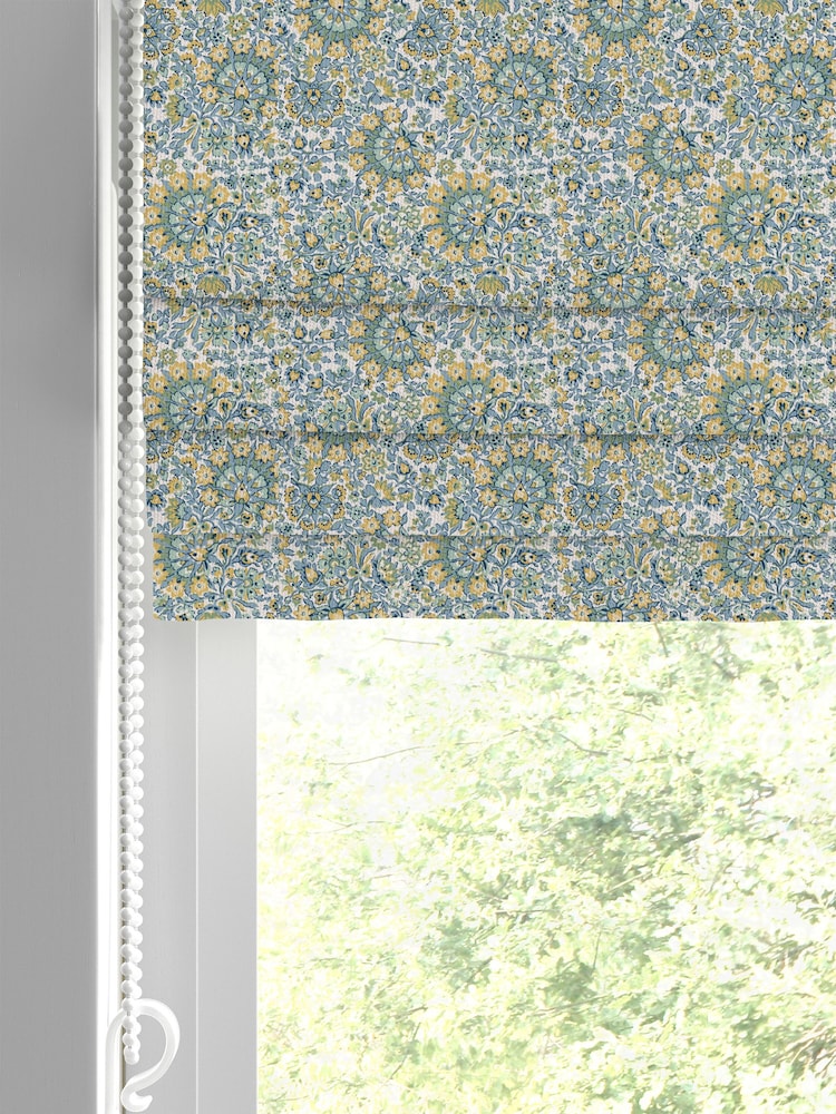 Laura Ashley Newport Blue Painswick Paisley Made to Measure 100% Cotton Roman Blinds - Image 2 of 6