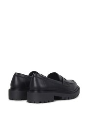 Linzi Black Ivan Black PU Penny Loafers With Chunky Sole - Image 4 of 4