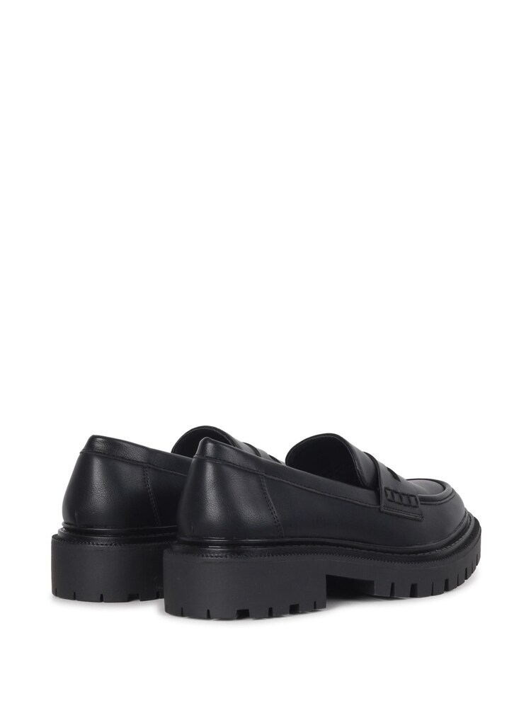 Linzi Black Ivan Black PU Penny Loafers With Chunky Sole - Image 4 of 4 Linzi Black Ivan Black PU Penny Loafers With Chunky Sole - Image 4 of 4