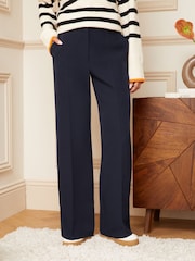 Love & Roses Navy Petite High Waist Wide Leg Tailored Trousers - Image 1 of 4