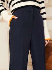 Love & Roses Navy Petite High Waist Wide Leg Tailored Trousers - Image 2 of 4