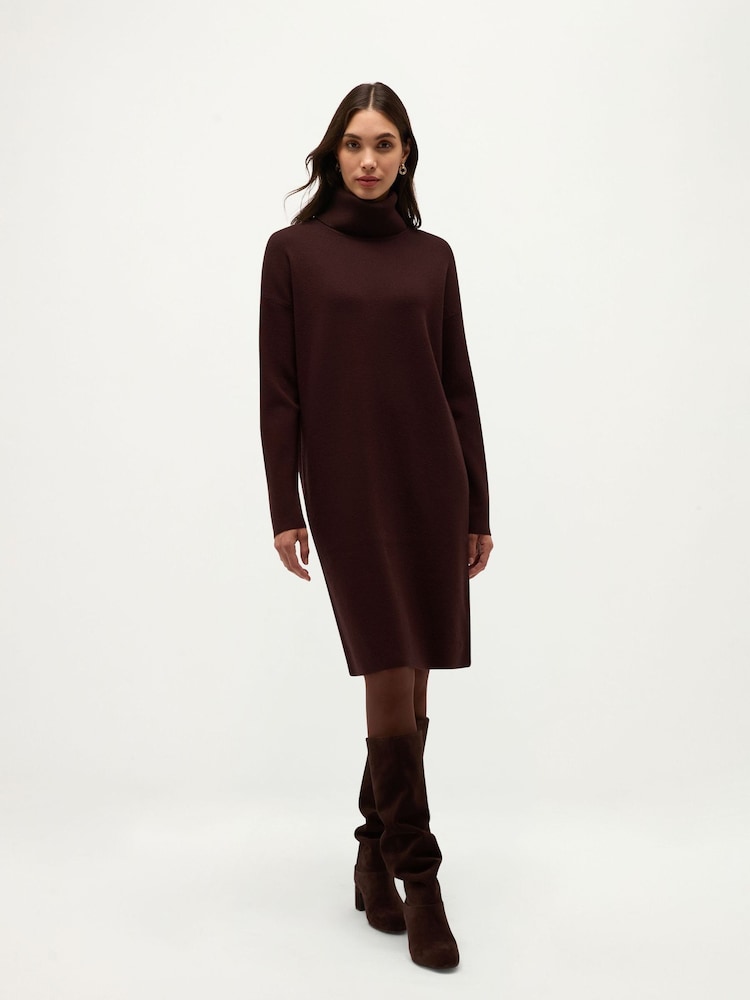 Hobbs Brown Yvette Knit Dress - Image 1 of 4 Hobbs Brown Yvette Knit Dress - Image 1 of 4