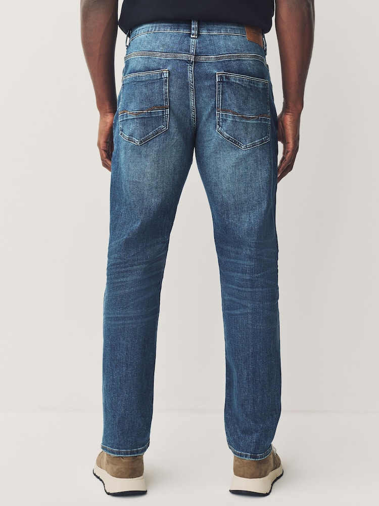 Blue Mid Slim Fit Authentic Stretch Denim Jeans - Image 4 of 10