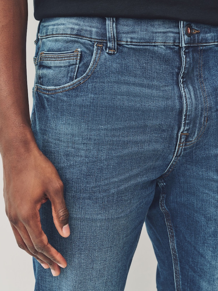 Blue Mid Slim Fit Authentic Stretch Denim Jeans - Image 5 of 10