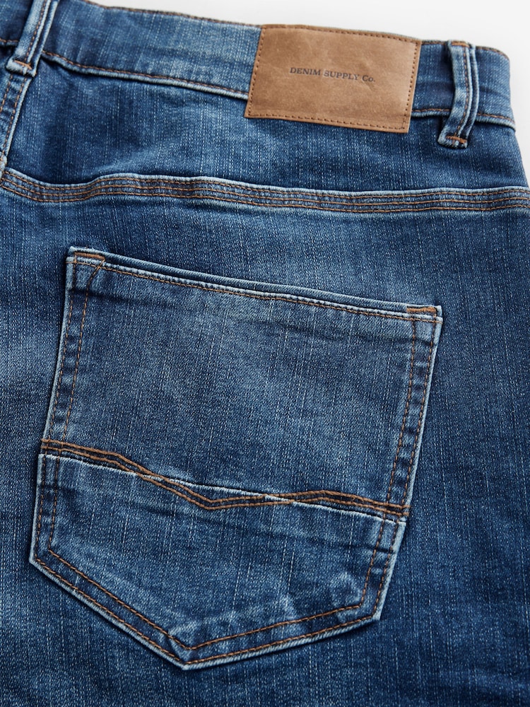 Blue Mid Slim Fit Authentic Stretch Denim Jeans - Image 9 of 10