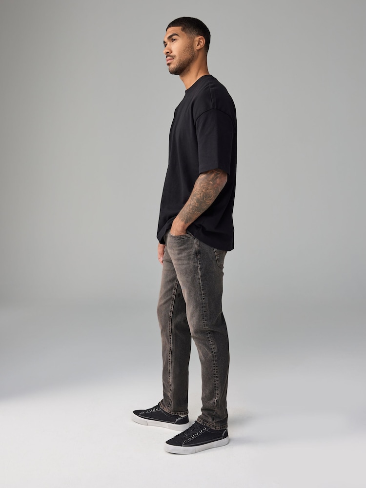 Grey Mid Slim Fit Vintage Wash Denim Jeans - Image 3 of 11