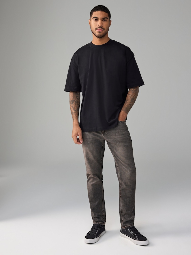 Grey Mid Slim Fit Vintage Wash Denim Jeans - Image 4 of 11