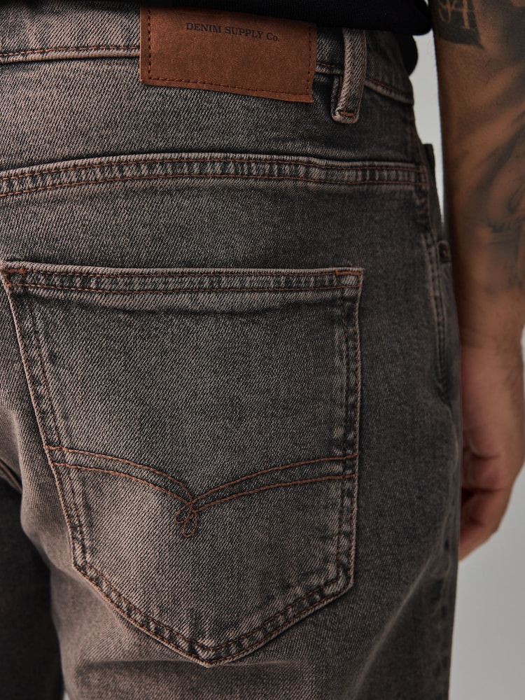 Grey Mid Slim Fit Vintage Wash Denim Jeans - Image 6 of 11