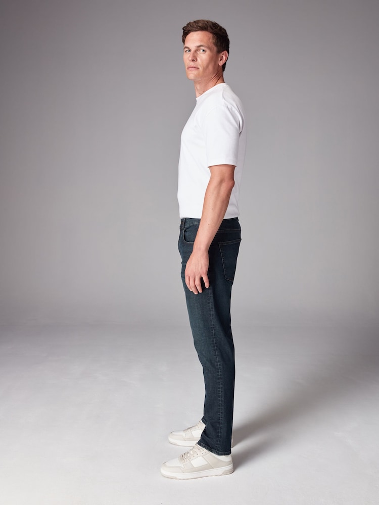 Blue Dark Washed Single Slim Fit Classic Stretch Jeans - Image 4 of 12