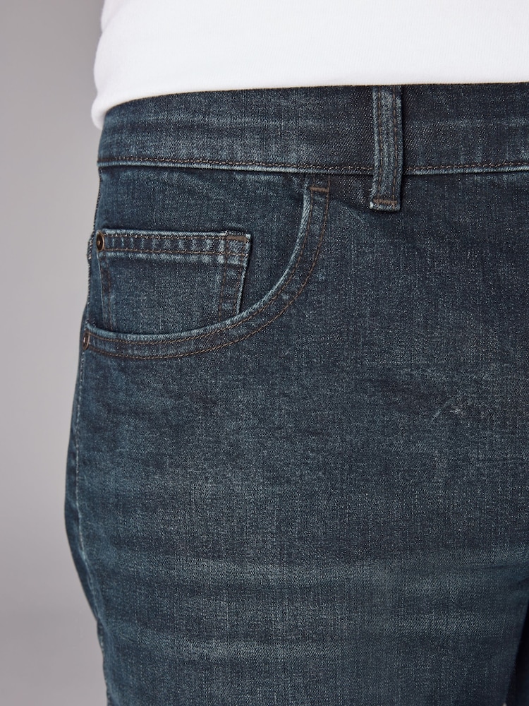Blue Dark Washed Single Slim Fit Classic Stretch Jeans - Image 7 of 12