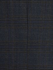 Navy Blue Trimmed Check Suit: Waistcoat - Image 2 of 3