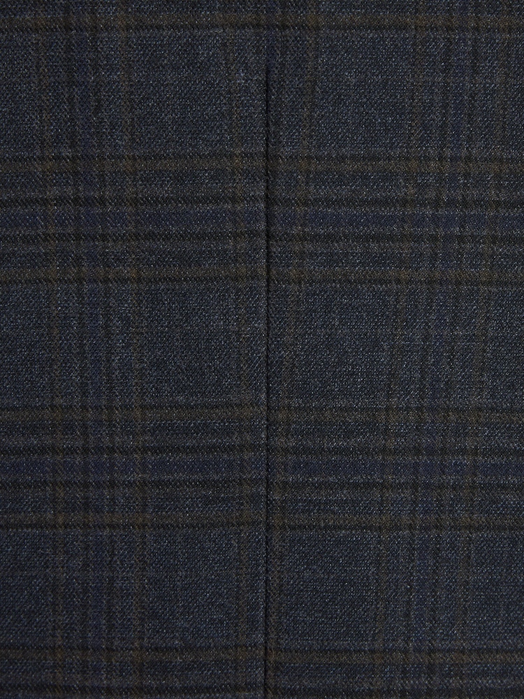 Navy Blue Trimmed Check Suit: Waistcoat - Image 2 of 3 Navy Blue Trimmed Check Suit: Waistcoat - Image 2 of 3