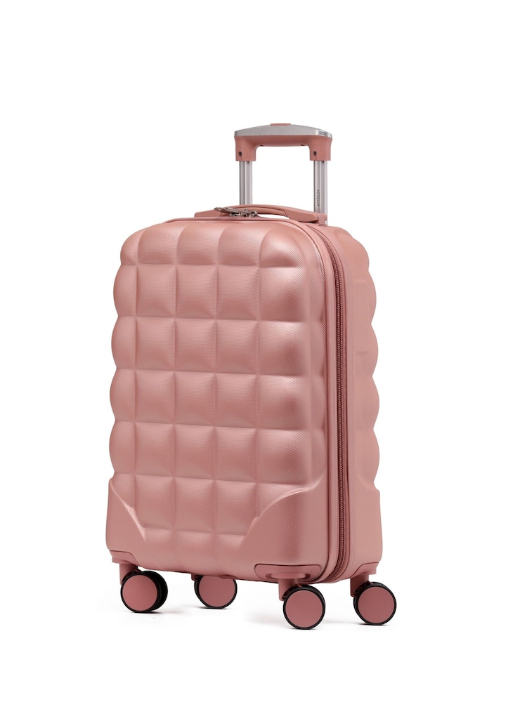 Dorado rosa/plateado - Maleta de cabina rígida de 55 x 35 x 20 cm cib 8 ruedas ABS de Flight Knight - Imagen 1 de 7