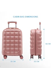 Dorado rosa/plateado - Maleta de cabina rígida de 55 x 35 x 20 cm cib 8 ruedas ABS de Flight Knight - Imagen 3 de 7