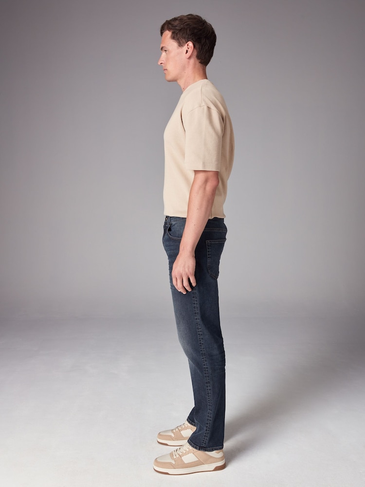 Bleu foncé - Lit 1 place - Straight Fit Classic Jeans extensibles - Image 3 of 11
