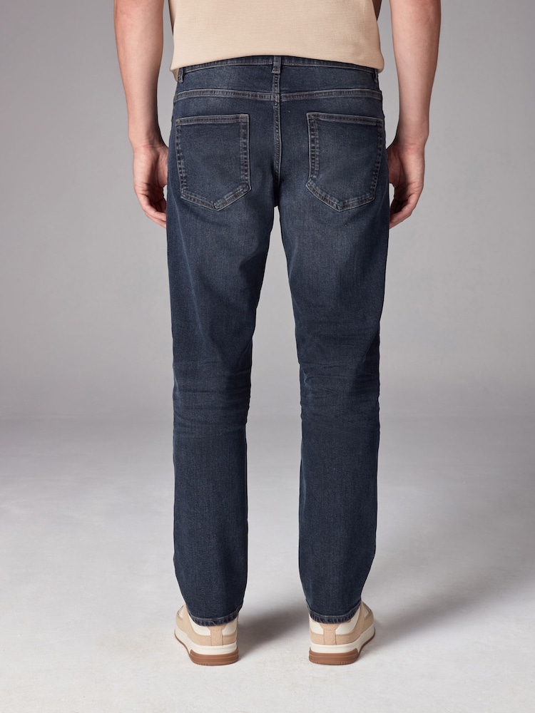 Bleu foncé - Lit 1 place - Straight Fit Classic Jeans extensibles - Image 4 of 11