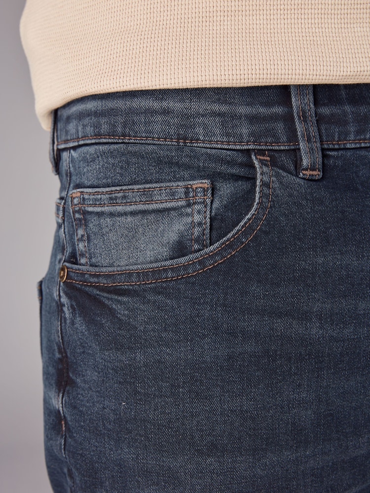 Bleu foncé - Lit 1 place - Straight Fit Classic Jeans extensibles - Image 5 of 11