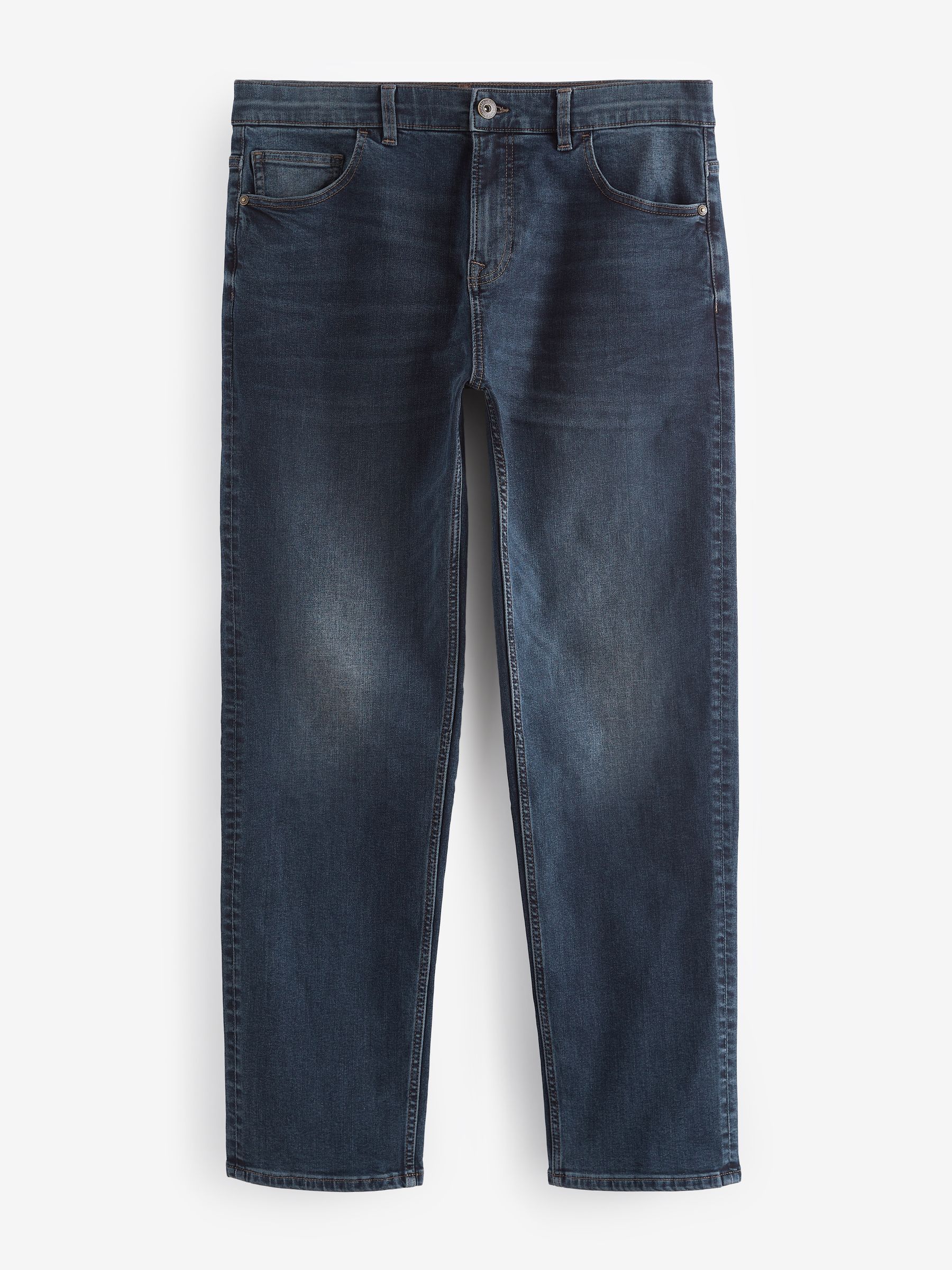 Buy Blue Dark Single Straight Fit Classic Stretch Jeans from