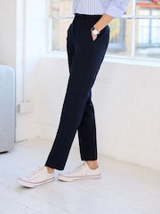 Marineblauw - Slim-fit stretchbroek in maatsnit - Image 2 of 6