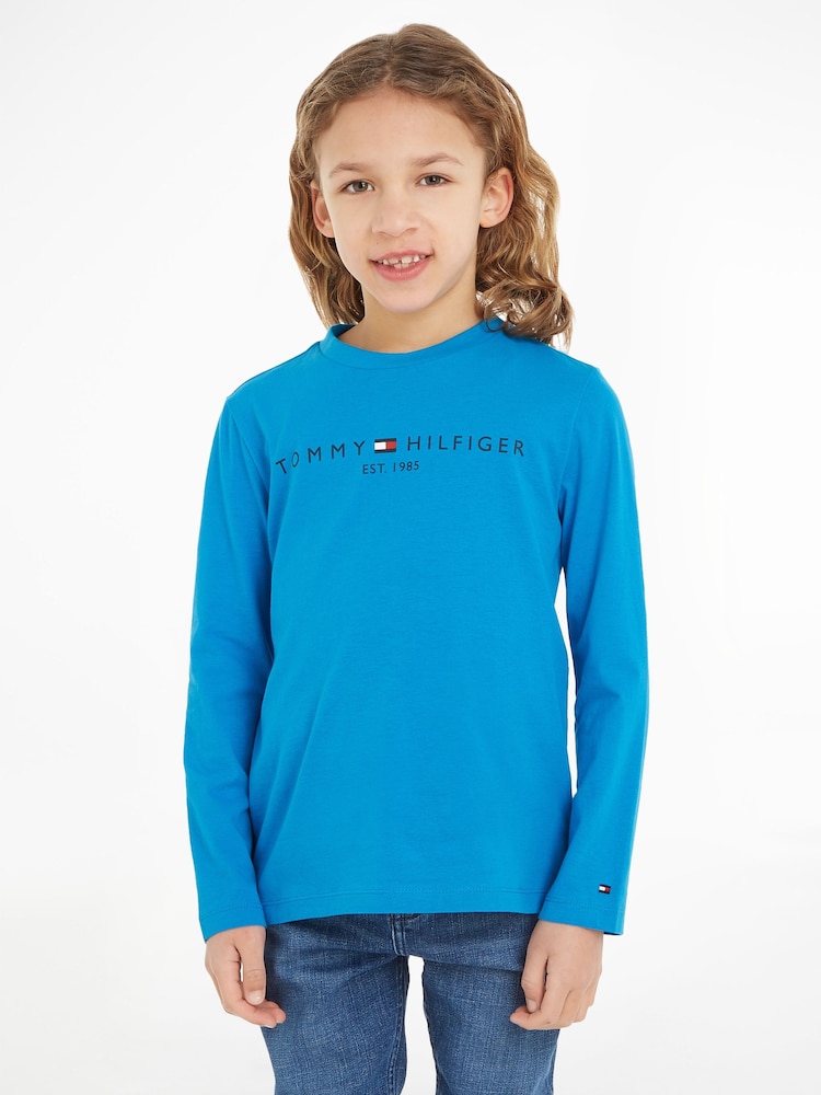 Tommy Hilfiger Unisex Kids Blue Essential Long Sleeve T-Shirt - Image 1 of 9