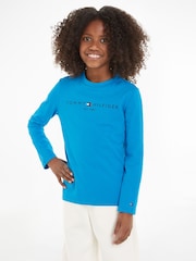 Tommy Hilfiger Unisex Kids Blue Essential Long Sleeve T-Shirt - Image 3 of 9
