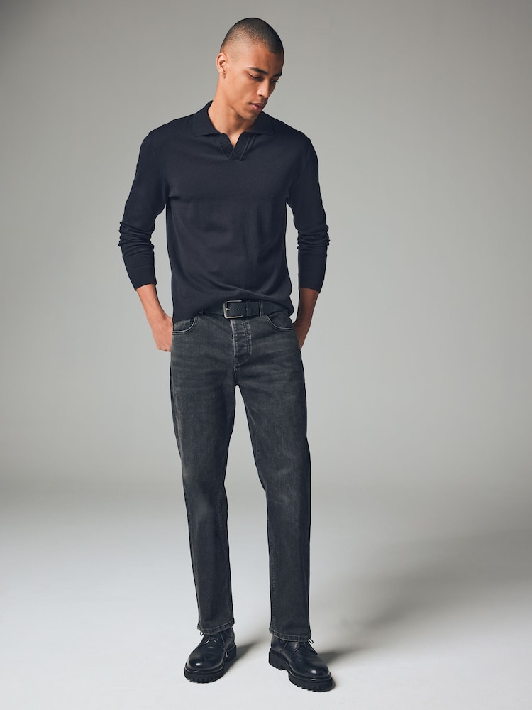 Charcoal Grey Straight Fit Belted Authentic Jeans - Image 2 of 11