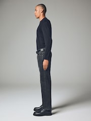 Charcoal Grey Straight Fit Belted Authentic Jeans - Image 4 of 11