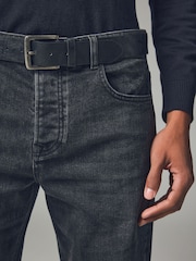 Charcoal Grey Straight Fit Belted Authentic Jeans - Image 5 of 11