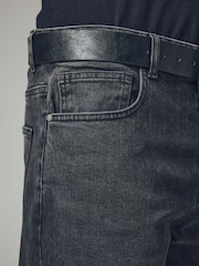 Charcoal Grey Straight Fit Belted Authentic Jeans - Image 7 of 11