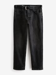 Charcoal Grey Straight Fit Belted Authentic Jeans - Image 8 of 11