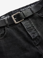 Charcoal Grey Straight Fit Belted Authentic Jeans - Image 9 of 11