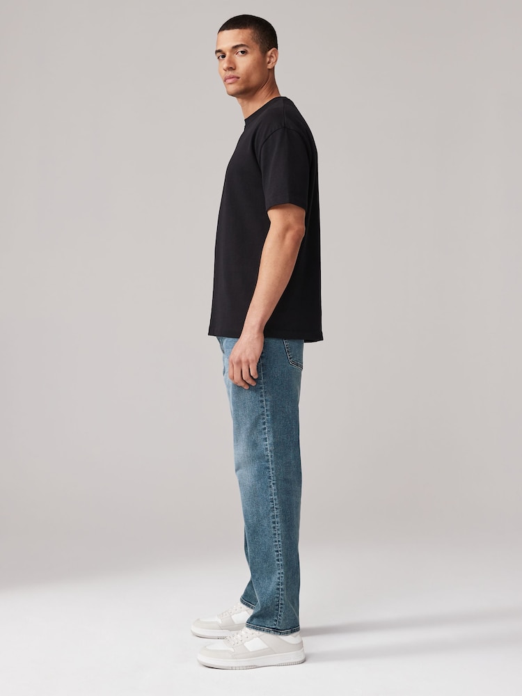 Bleu clair vintage - Lit 1 place - Straight Fit Classic Jeans extensibles - Image 4 of 10
