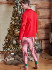 Threadbare Red Cotton Long Sleeve Christmas Pyjamas Set - Image 2 of 5