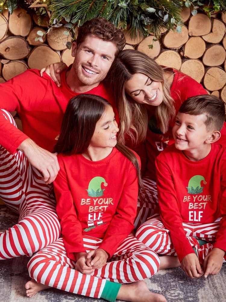 Threadbare Red Cotton Long Sleeve Christmas Pyjamas Set - Image 5 of 5