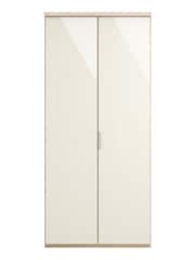 Wiemann Peyton Rustic Oak / White Glass Semi Fitted Double Wardrobe - Image 2 of 4