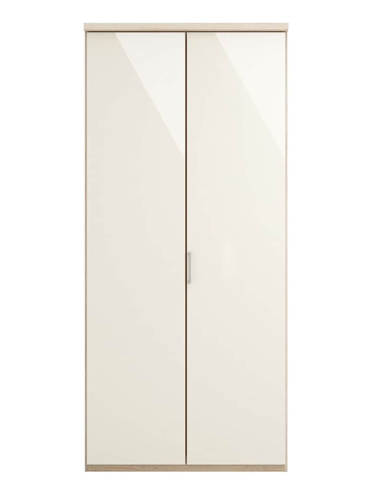 Wiemann Peyton Rustic Oak / White Glass Semi Fitted Double Wardrobe - Image 2 of 4